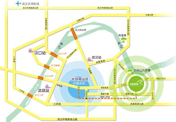 東湖高新技術開発区左岭鎮地区概略位置図